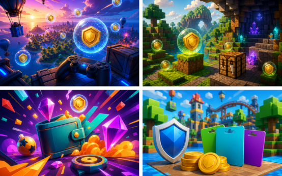 Brawl Stars style gems spending guide with colorful crystals and strategy elements