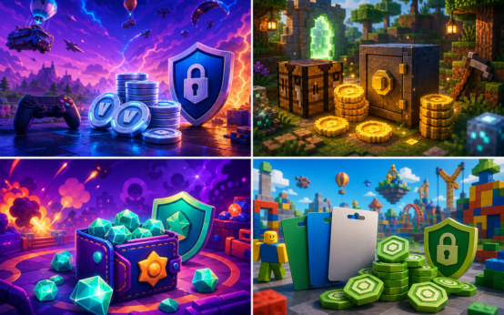 Minecraft style Minecoins value guide with voxel world and safe digital coins